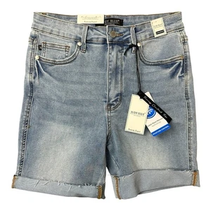 Judy blaue Jeansshorts mit Bündchen Damengröße M Bauchkontrolle hohe Taille neu mit Etikett - Bild 1 von 14
