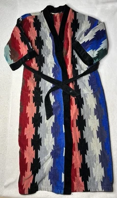 Vintage Christian Dior Monsieur Terry Cloth Aztec Colorful Robe - Image 1 of 4