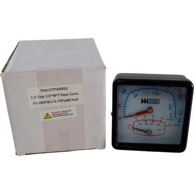 NEW Weiss CTP40RSX Tri-O-Meter 3.6'' Dial 1/2'' NPT  - Image 1 of 4