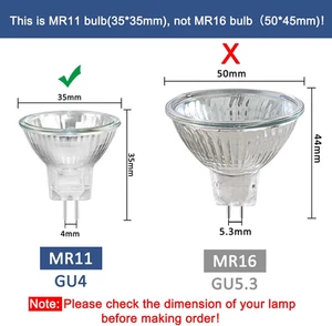 Dimmable 8 Pack MR11 GU4 20W Halogen Bulbs, Warm White 2700K, 35mm Spotlight - Picture 1 of 12