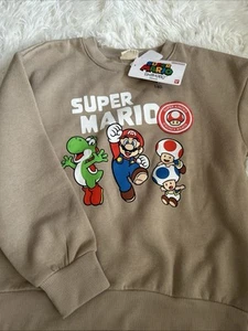 New Bandai Mario Print Kids Sweatshirt 140cm Cute Character Casual - Picture 1 of 6
