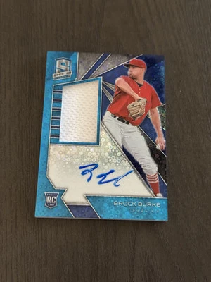 2020 Spectra Neon Blue Jersey Patch Auto /99 BROCK BURKE Signed ROOKIE RPA RC - Image 1 of 2