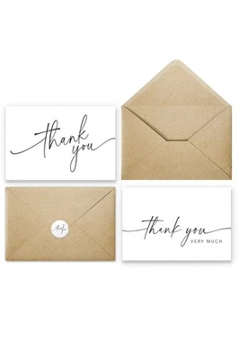 Thank You Cards with Envelopes & Matching Stickers, Bulk Pack of 100, 4x6 Inc... - Image 1 of 4