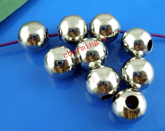 20pz  perline metallo spacer separatori  10mm colore argento scuro - Immagine 1 di 1