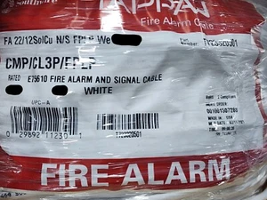 Cable de seguridad/alarma contra incendios sólido Southwire/Tappan 22/12C pleno FPLP blanco/50 ft - Imagen 1 de 8