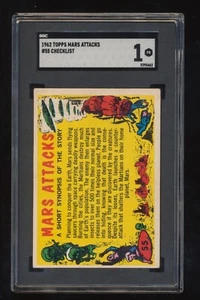 SGC 1 1962 Topps Mars Attacks Checklist # 55 Looks Nicer Checklist marked - Picture 1 of 3