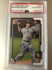 Brandan Rodgers   2015 Bowman  Signed Auto RC PSA/DNA ENCASED Rockies