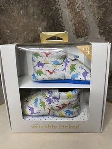 Freshly Picked Space Dinosaurs baby moccasin shoes Leather USA sz 2 6-12 Months - Picture 1 of 2