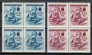Bohemia & Moravia 1942 MNH Block Mi 111-112 Sc B13-B14 German Red Cross ** - Picture 1 of 2