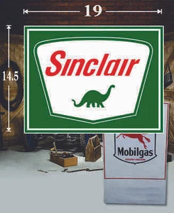 (1) 19" x 14.5" SINCLAIR Shield Gas Vinyl Decal Lubester Oil Pump Can Lubster - Picture 1 of 1