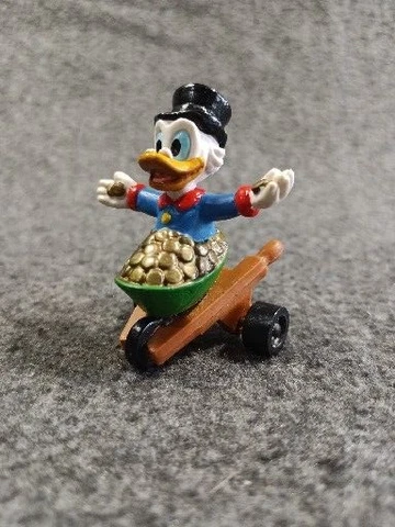 Vtg DuckTales Scrooge McDuck Wheelbarrow Money PVC Figure Disney Applause 1992 Cover