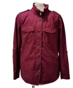 BUFFALO David Bitton Burgundy Light Jacket Zip/Button Women's Medium $129 - Picture 1 of 11