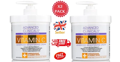 ADVANCED CLINICALS Two (2x) Pack Vitamin C Brightening Cream UK Seller - Image 1 of 2