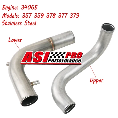 Tubos de refrigerante superior e inferior de acero inoxidable para Peterbilt 378 W900 C15 C16 3406E Foto 1 de 4