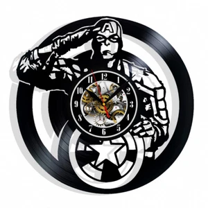 Capitán América Reloj de Pared Decoración Regalo Navidad Cumpleaños Vacaciones Hogar Decoración Arte - Imagen 1 de 5