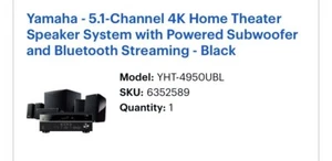 yamaha 5.1 Channel 4K home theater speaker system with powered subwoofer/bluetoo - Picture 1 of 4