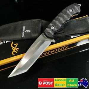 Browning knife Hunting Knife Camping knife Survival Fixed Blade Silver AU Stock - Picture 1 of 6