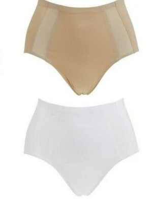 Rhonda Shear Women's 2-pack Mesh Detail Panty Solid Nude/White Medium Size  - Image 1 of 3