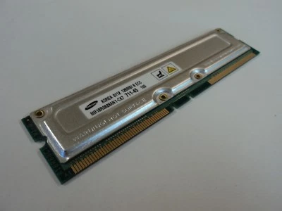 Samsung RAM Memory Module 128MB PC700 RDRAM RIMM 184-Pin RAMBUS MR18R0828AN1-CK7 - Image 1 of 4
