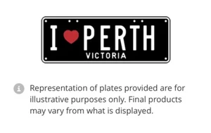 Personalised Custom Number Plates I LOVE PERTH - Picture 1 of 1