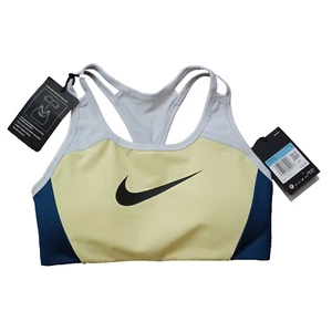 Nike Swoosh Bra Womens M Color Block Medium Support 1 Piece Pad Sports Bra NWT - Picture 1 of 14