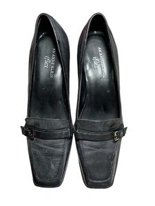 Anne Klein Damenschuhe 7 M schwarz Leder Larkin I flexibler Keilabsatz eckige Zehenpartie - Bild 1 von 10