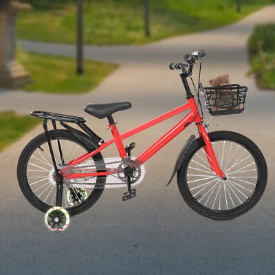 Bicicleta para niños de 18 pulgadas para niños y niñas Bicicleta roja con ruedas de entrenamiento Foto 1 de 4