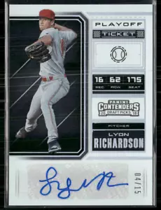 Lyon Richardson 2018 Contenders Playoff Ticket Auto 4/15 - Picture 1 of 2