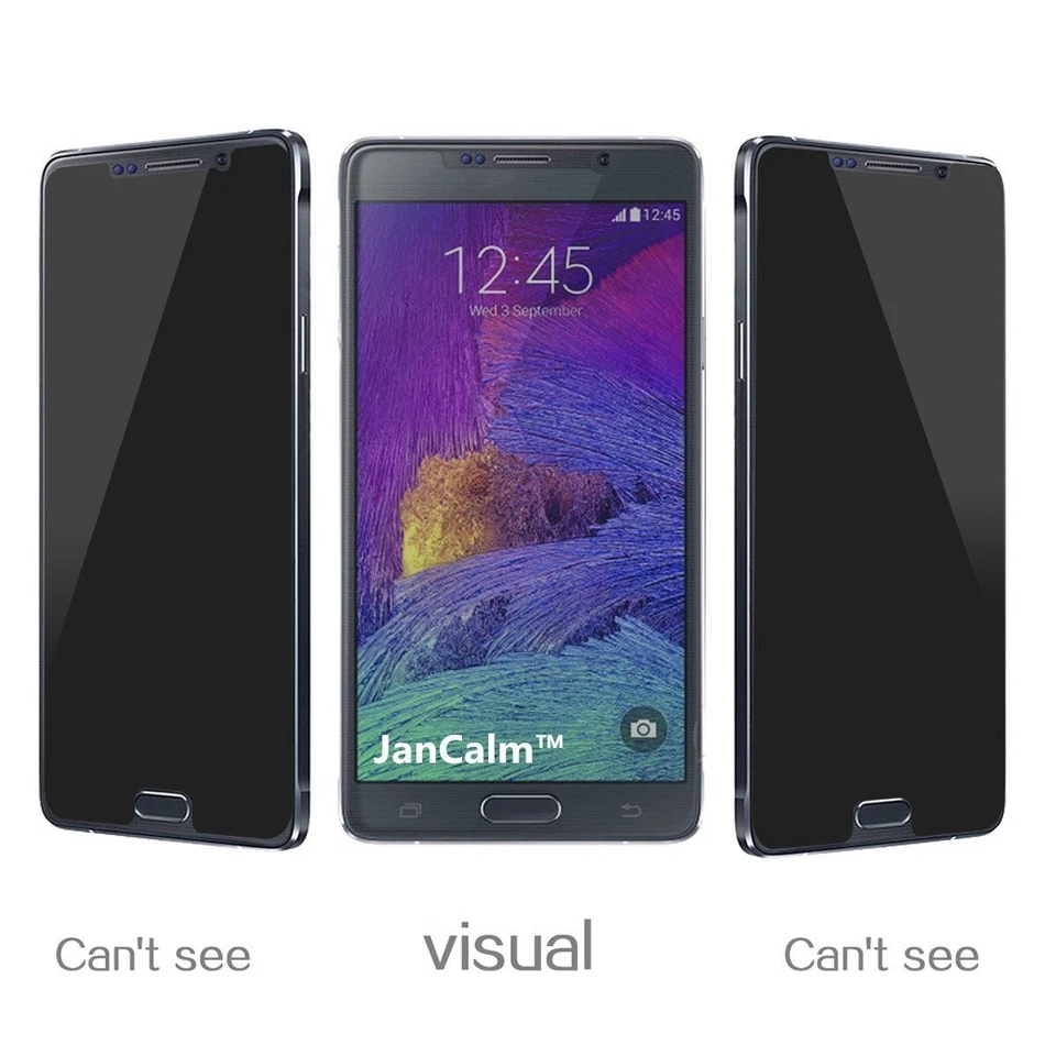 Privacy Tempered Glass Galaxy Samsung Note 3 4 5 Anti-Spy Screen Protector - Image 1 of 2