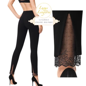 LACE LEGGINGS by Wolford L Large black schwarz Hose mit Spitzen Einsatz - Bild 1 von 2