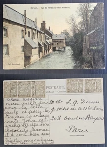 1908 Luxembourg Postcard-View from Chateau 5 stamps cd Grevenmacher - Picture 1 of 3