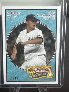 2008 Upper Deck Baseball Heroes Light Blue Phil Hughes /49 - Picture 1 of 2