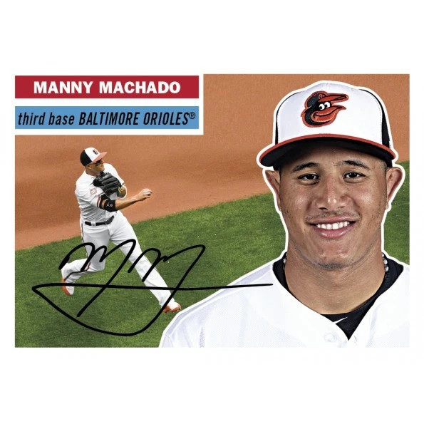 2017 Topps TBT Throwback Thursday 1956 Design MANNY MACHADO Orioles #72 - Image 1 of 1