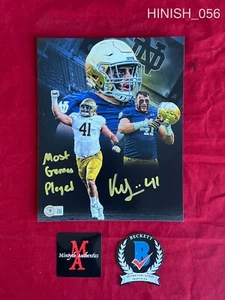 Kurt Hinish Notre Dame football signed 8X10 photo Beckett Houston Texans - Picture 1 of 1