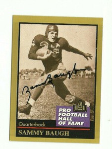 Sammy Baugh 1991 Enor signed autographed card Washington Redskins
