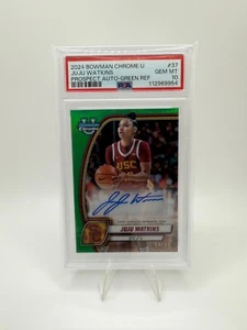 2024 BOWMAN CHROME U #37 JUJU WATKINS /99 PROSPECT AUTO GREEN REFRACTOR PSA 10 - Picture 1 of 2