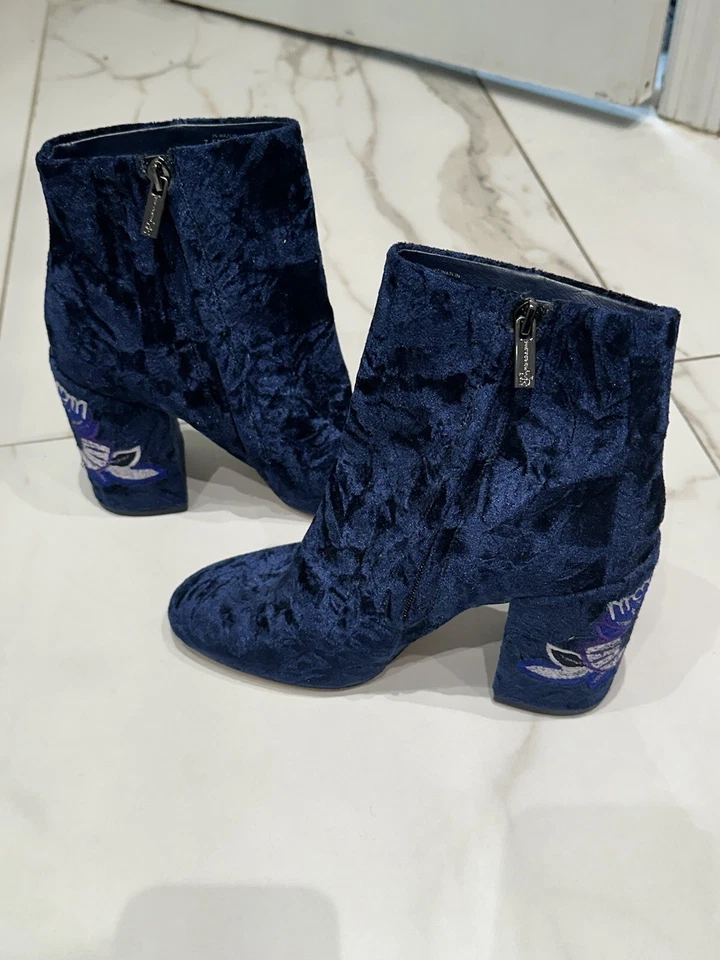 Jessica Simpson синий бархат Wazlin молнии ботинки размер 7,5 подержанные хорошее состояние товара - Изображение 1 из 4