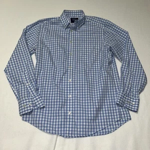 Charles TryWhitt Men’s Dress Shirt Slim Size M Check Sky Blue White Button Up - Picture 1 of 6