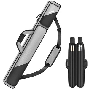 pool cue case 2x2 pool stick case holds 2 sticks with 2 accessory zipper pocket - Picture 1 of 7