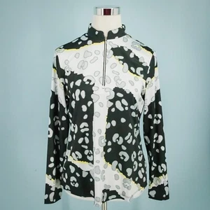 Jamie Sadock Size Small S Soft Fit Animal Color Block 1/4 Zip Long Sleeve Top - Picture 1 of 6