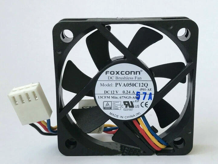 FOXCONN PVA050C12Q 12V 0.24A PWM DC Cooling Fan 4 pin - Image 1 of 1