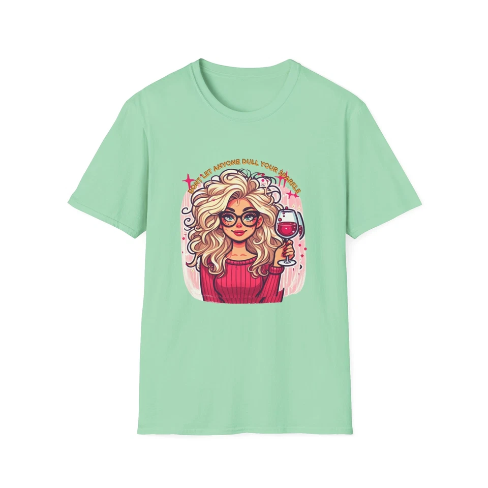 Camiseta Funny Wine Lover - Don’t Let Anyone Dull Your Sparkle’ Design Foto 1 de 1