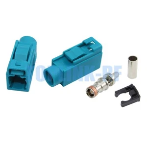 10x Fakra Z Female Crimp Connector Waterblue /5021 Neutral Coding For RG316 - Imagen 1 de 3