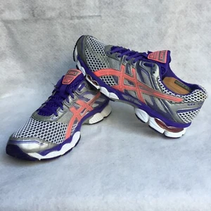 Asics Gel-Cumulus 15 Running Sneakers, Women's 10 (Silver/Pink/Purple) - Picture 1 of 9