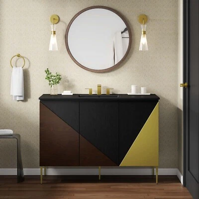 Tocador de baño con lavabo individual Modway Alchemist 48" en negro negro Foto 1 de 4