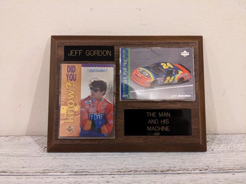 Vintage Jeff Gordon Trading Card Plaque The Man and His Machine Cover