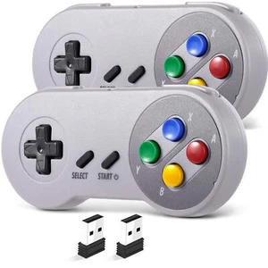 2 Pack 2.4 GHz Wireless USB Controller Compatible with SNES Games SNES Retro ... - Picture 1 of 9