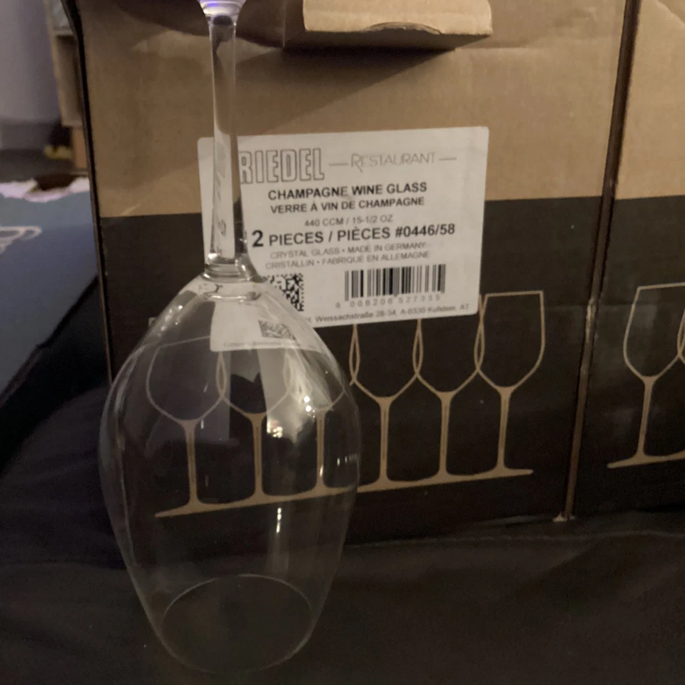1 x 12 Box of Riedel Champagne Wine Glasses 440ccm  15 1/2 oz BRAND NEW - Image 1 of 4