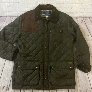 Vintage Polo Ralph Lauren Jacket XXL Green Quilted Equestrian Style Chore Coat - Picture 1 of 24