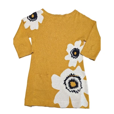 Anthropologie Field Flower Poppy Pocket Tunic Sweater Dress Size M Mustard Soft - Image 1 of 4